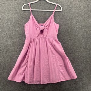 Old Navy Dress Women M Pink Linen Blend A-Line Sleeveless Flowy Cottagecore Boho